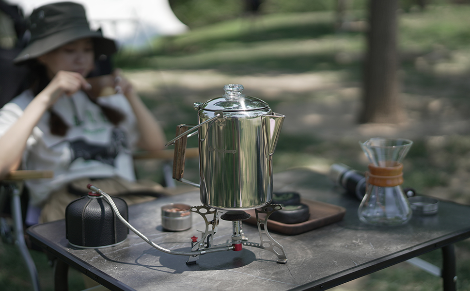 KingCamp 12-Cup Stainless Steel Camping Coffee Percolator