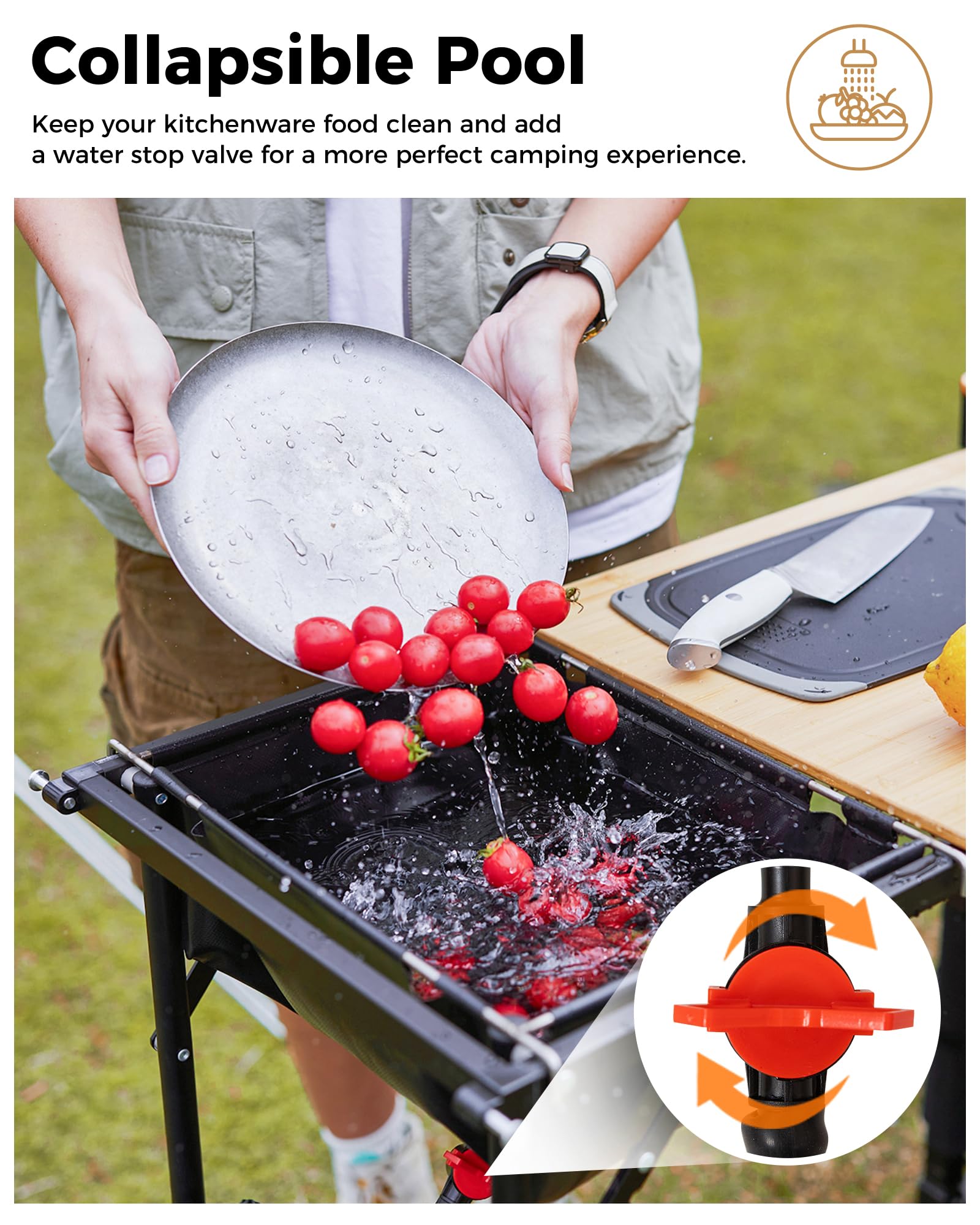 KingCamp BAMBOO PLUS Folding Camping Kitchen Table