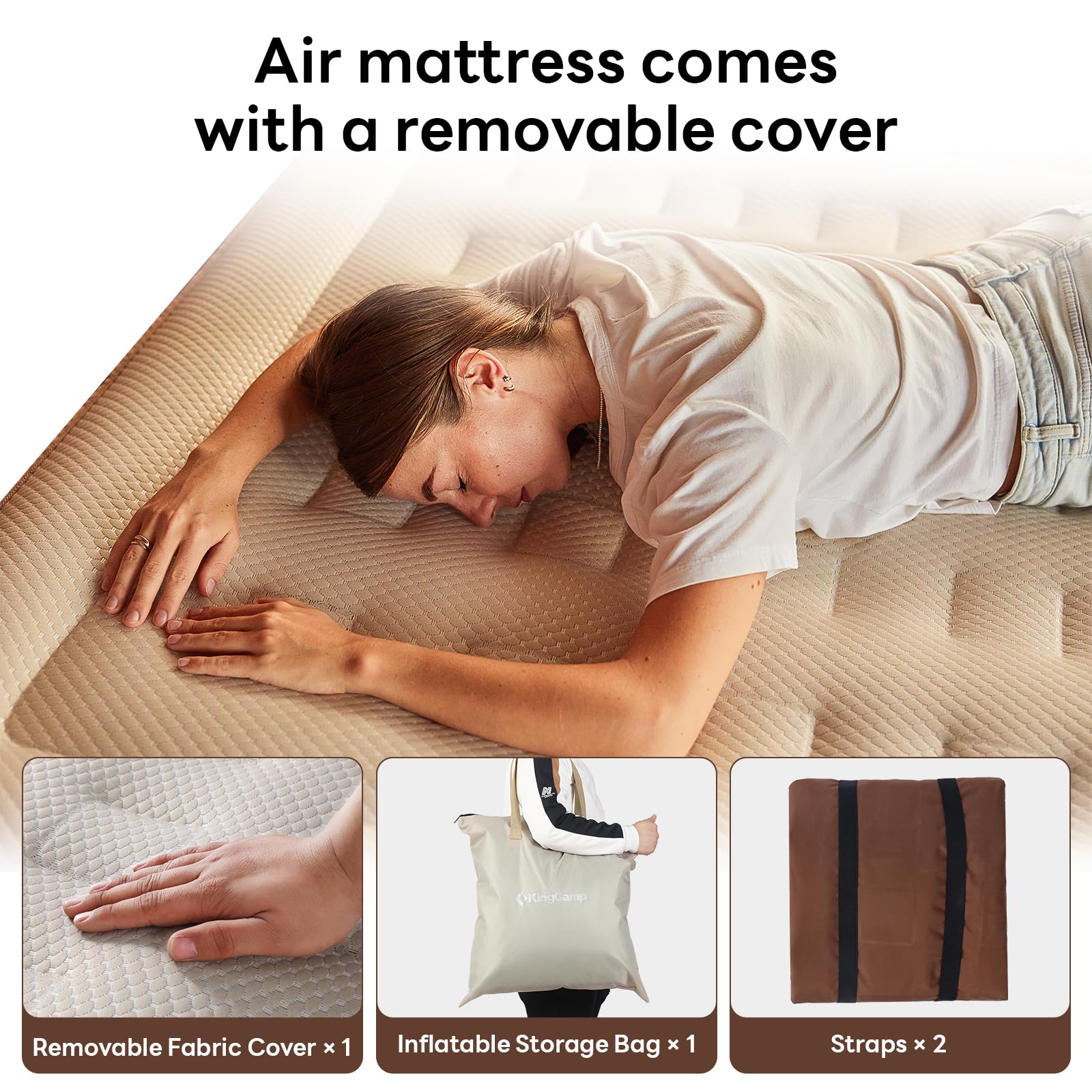 KingCamp CAMPER DELUX 45 Queen Air Mattress With Built-In Pump