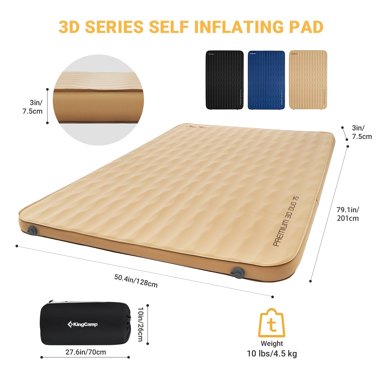 KingCamp Self-Inflating Double/Single Sleeping Mattress