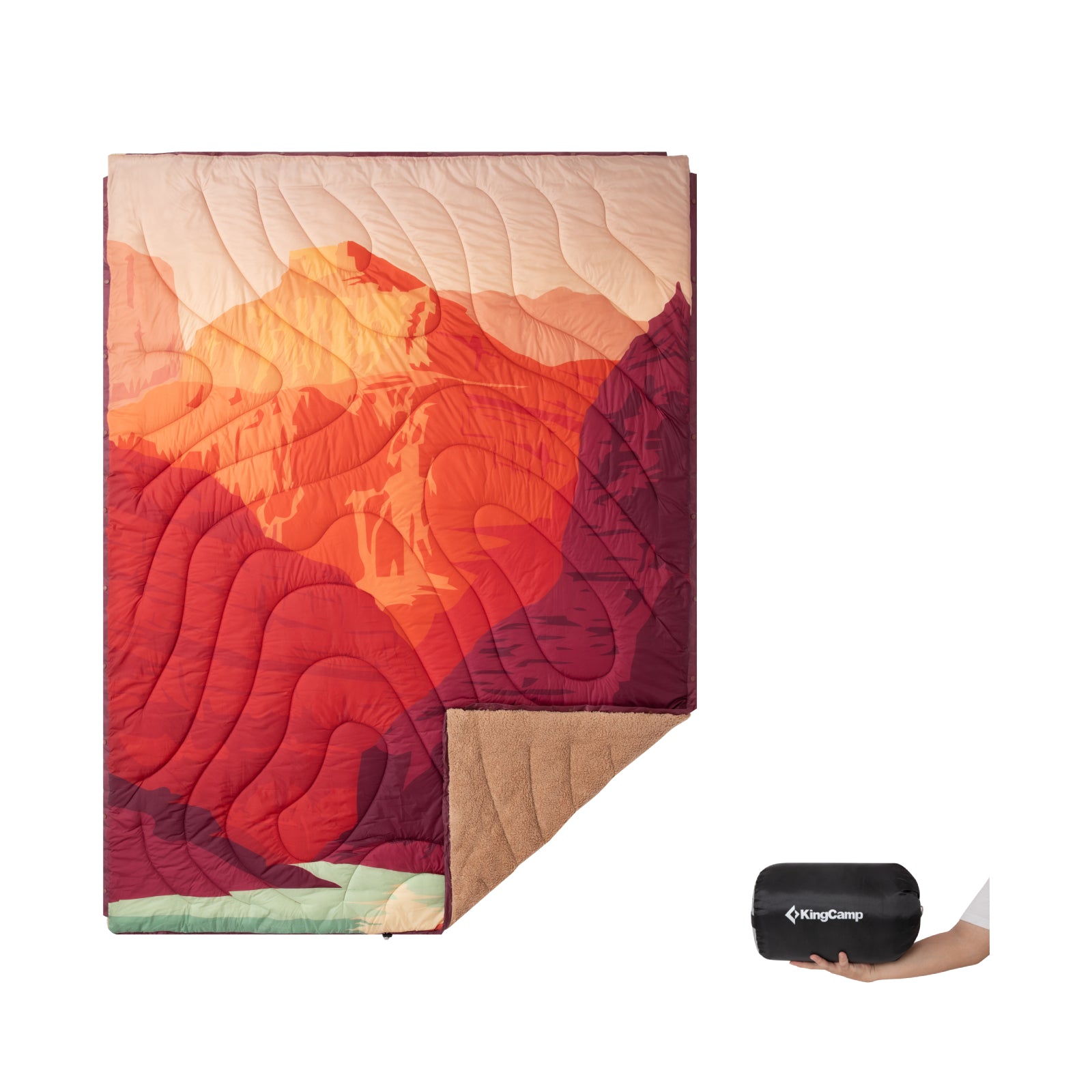 KingCamp Printed Sherpa Fleece Camping Blanket