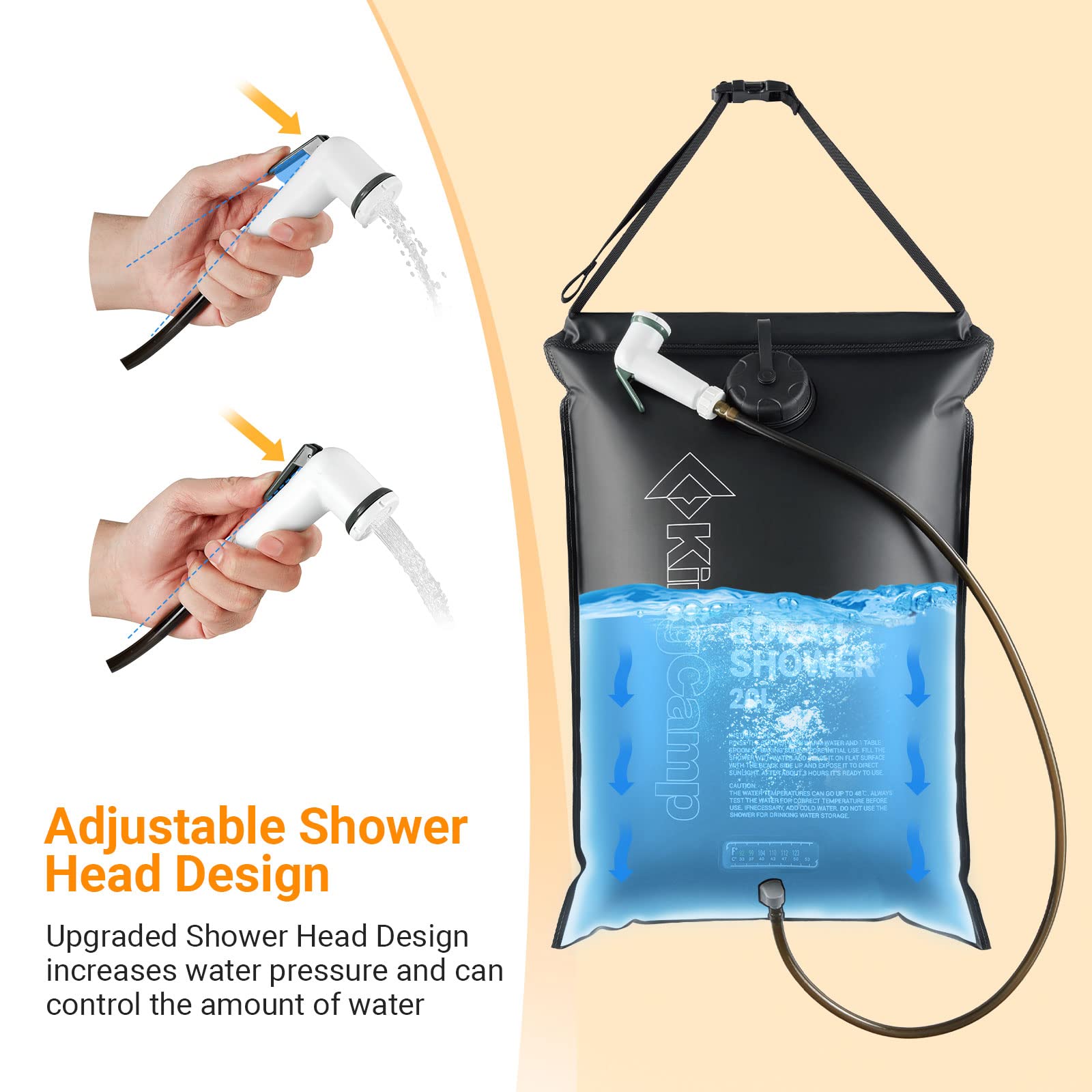 KingCamp Solar Shower Adjustable Shower